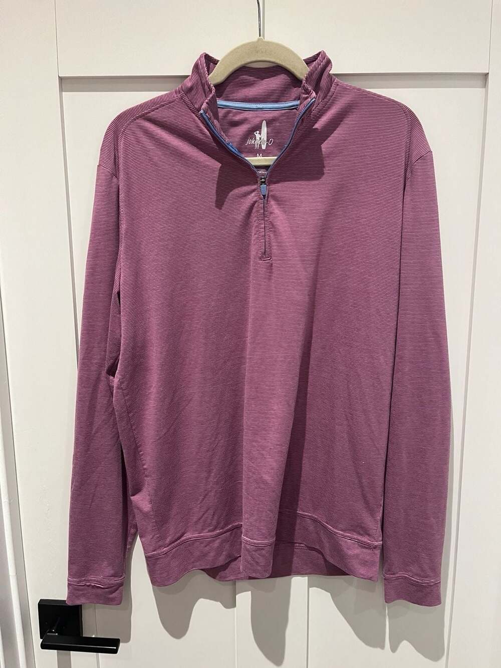 johnnie-O Men's Performance Stripe Quarter Zip Pullover